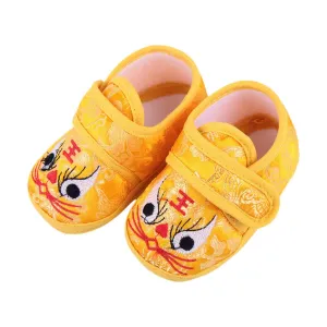 1 Pair Baby Tiger Shoes Breathable Baby Shoes Winter Nonslip Infant Shoes Non- Baby Shoes Tiger Baby Shoes Uggslippers Chinese Tiger Head Shoes Cartoon China Upper: Silk Newborn Yellow