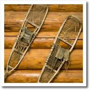 3dRose Old Snow Shoes, Winter, British Columbia-CN02 Pcl0304 - Paul Colangelo - Iron on Heat Transfer, 10 by 10-Inch, for White Material (ht_76334_3)