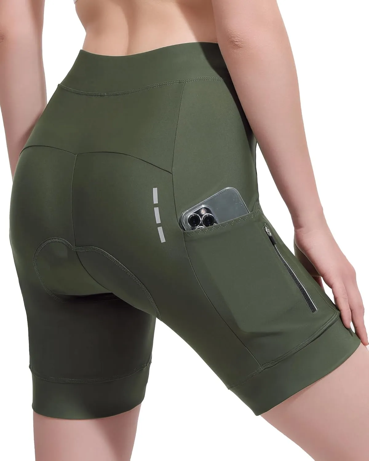 5" & 7" Women Bike Shorts 4D Padded High Stretchy Waistband Quick Dry Cycling Shorts with Pockets Leg Grips