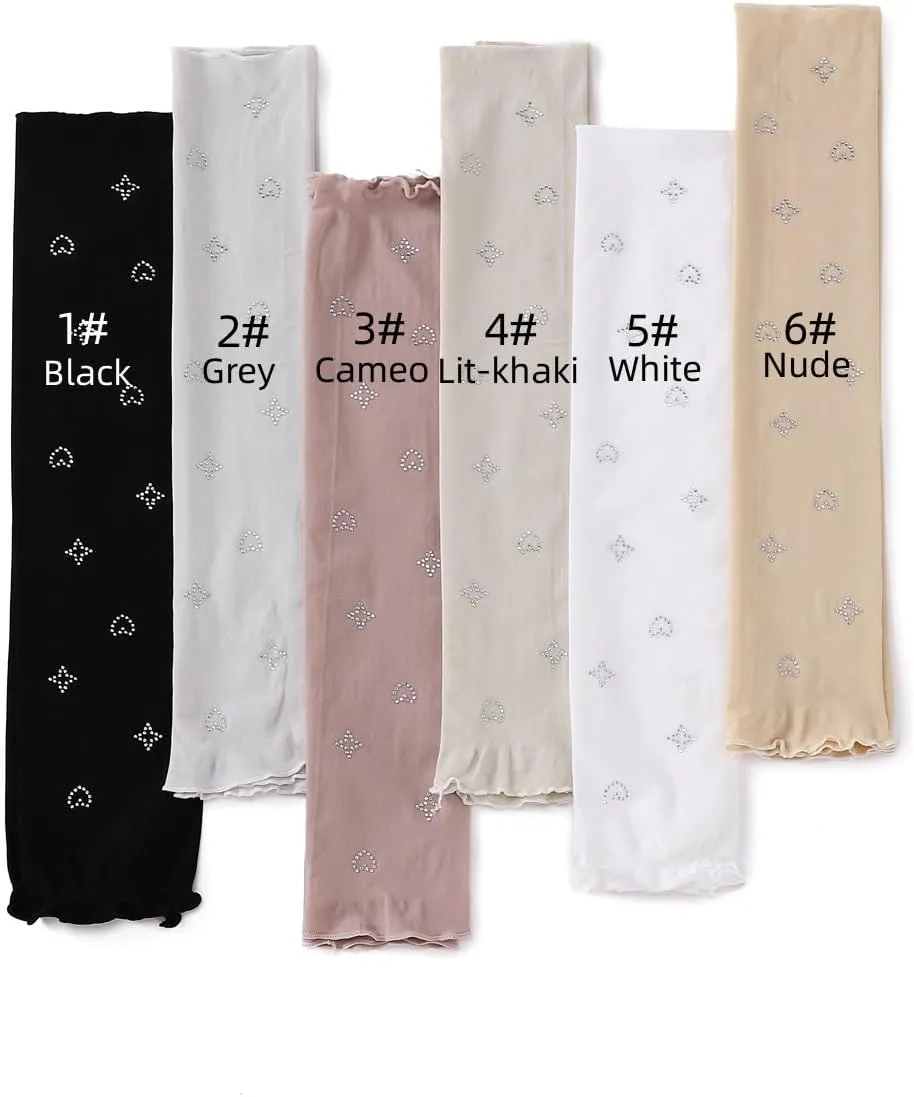 6 Pairs Arab Islamic Muslim Sleeves Gloves Arm Cover Hijab for Women Stretchy Protection Sunscreen Uv Sleeves