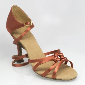820 Blizzard  |  Dark Tan Satin | 2.5" Flared