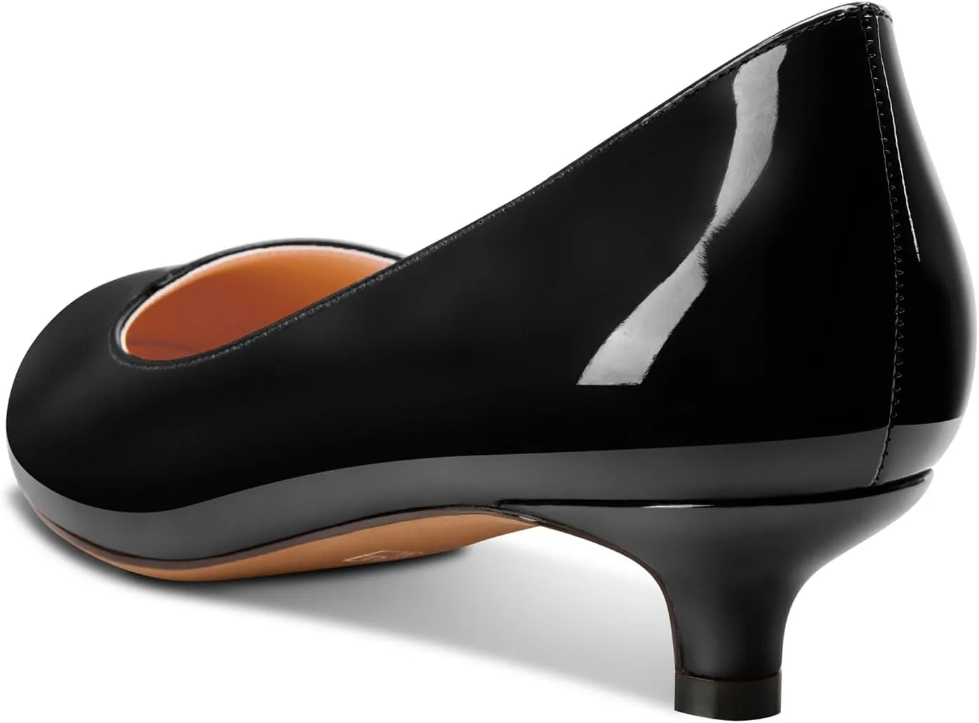 Aachcol Women Round Toe Pumps Kitten Low Heel Slip-on Dress Shoes Office 1.5 Inch