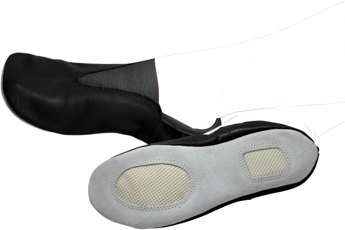 Adult Gymnastic Shoes - Trampoline and Tumbling Agility Gym Footwear - Goat Leather Slip-on With Rubber Sole