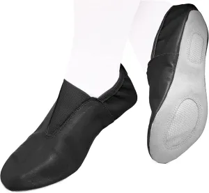 Adult Gymnastic Shoes - Trampoline and Tumbling Agility Gym Footwear - Goat Leather Slip-on With Rubber Sole