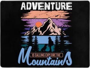 Adventure is Calling Explore The Mountains Area Rug 4x6Ft Soft Rugs for Living Room Indoor Floor Non-Slip Durable Home Decor Rug