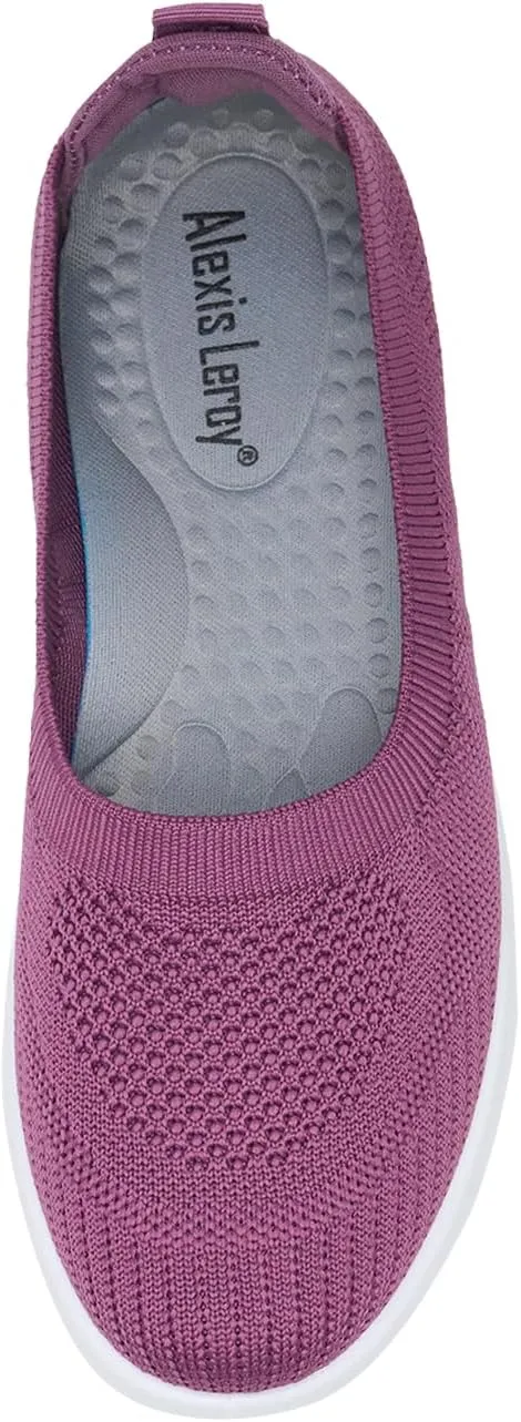 Alexis Leroy Women's Mesh-Comfortable Athletic Walking Shoes Slip On Casual Sneakers