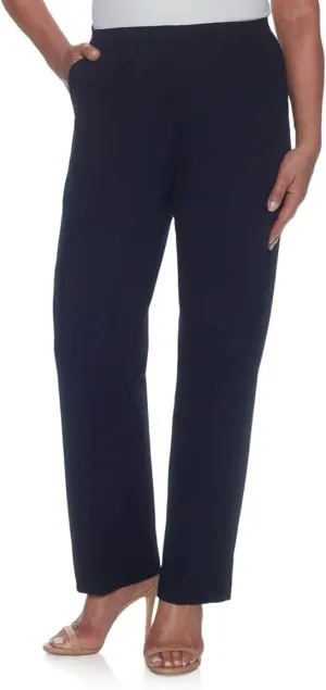 Alfred Dunner Women's Size Plus-sizewomen's Soft Twill Mid-Rise Fit Straight Leg Regular Length Casual Pant