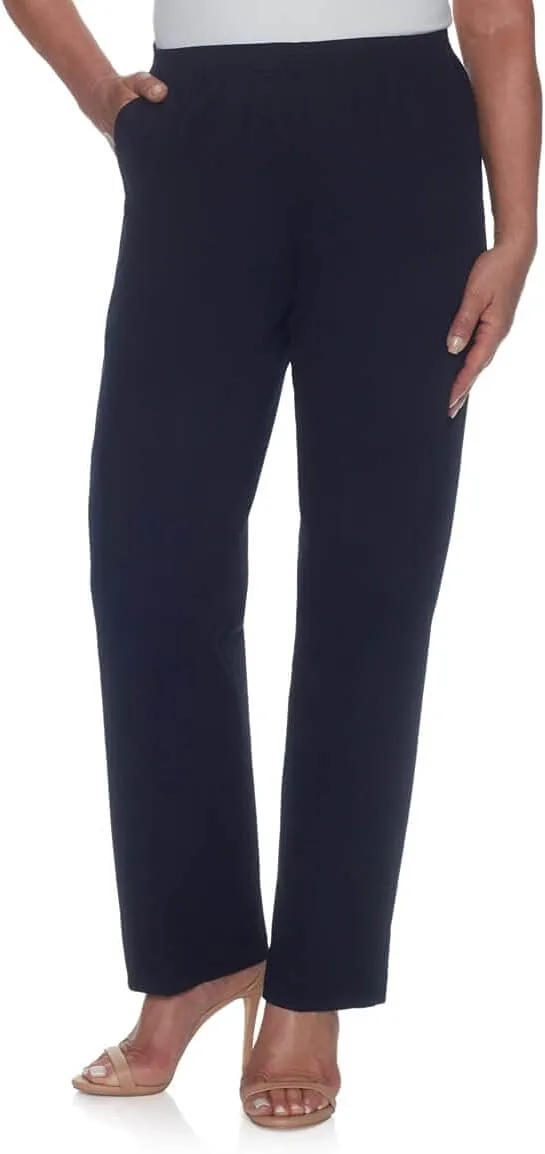 Alfred Dunner Women's Size Plus-sizewomen's Soft Twill Mid-Rise Fit Straight Leg Regular Length Casual Pant