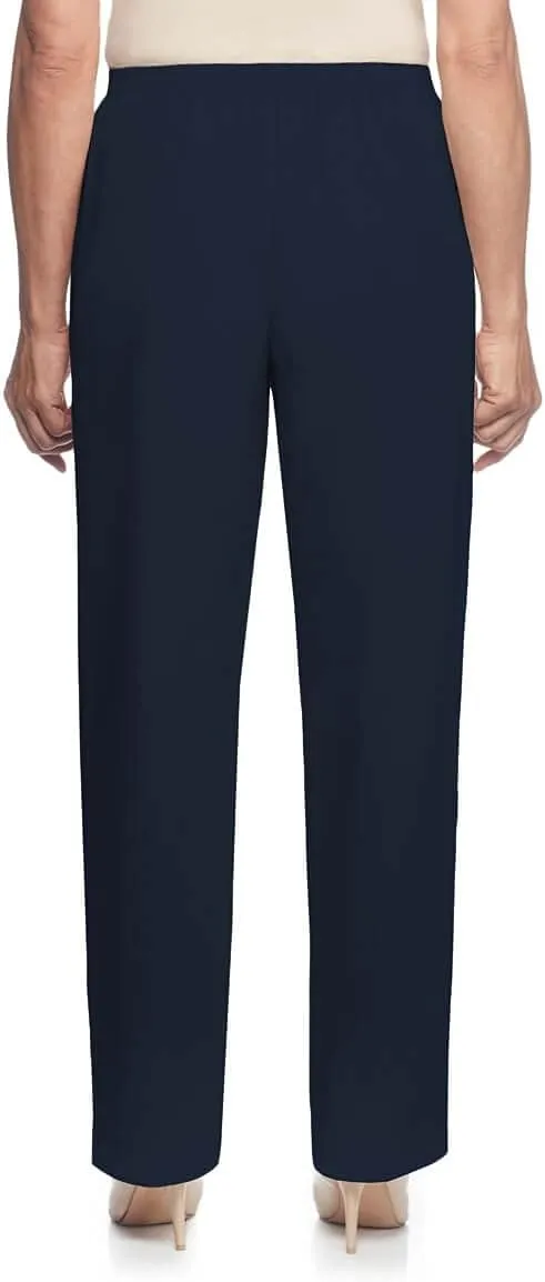 Alfred Dunner Women's Size Plus-sizewomen's Soft Twill Mid-Rise Fit Straight Leg Regular Length Casual Pant