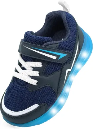 AMZZPIK Light Up Shoes for Boys Girls Toddler LED Flashing Sneakers Breathable Sport Walking Shoes for Kids