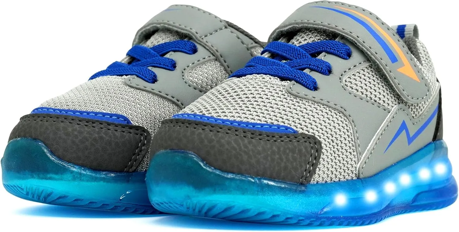 AMZZPIK Light Up Shoes for Boys Girls Toddler LED Flashing Sneakers Breathable Sport Walking Shoes for Kids