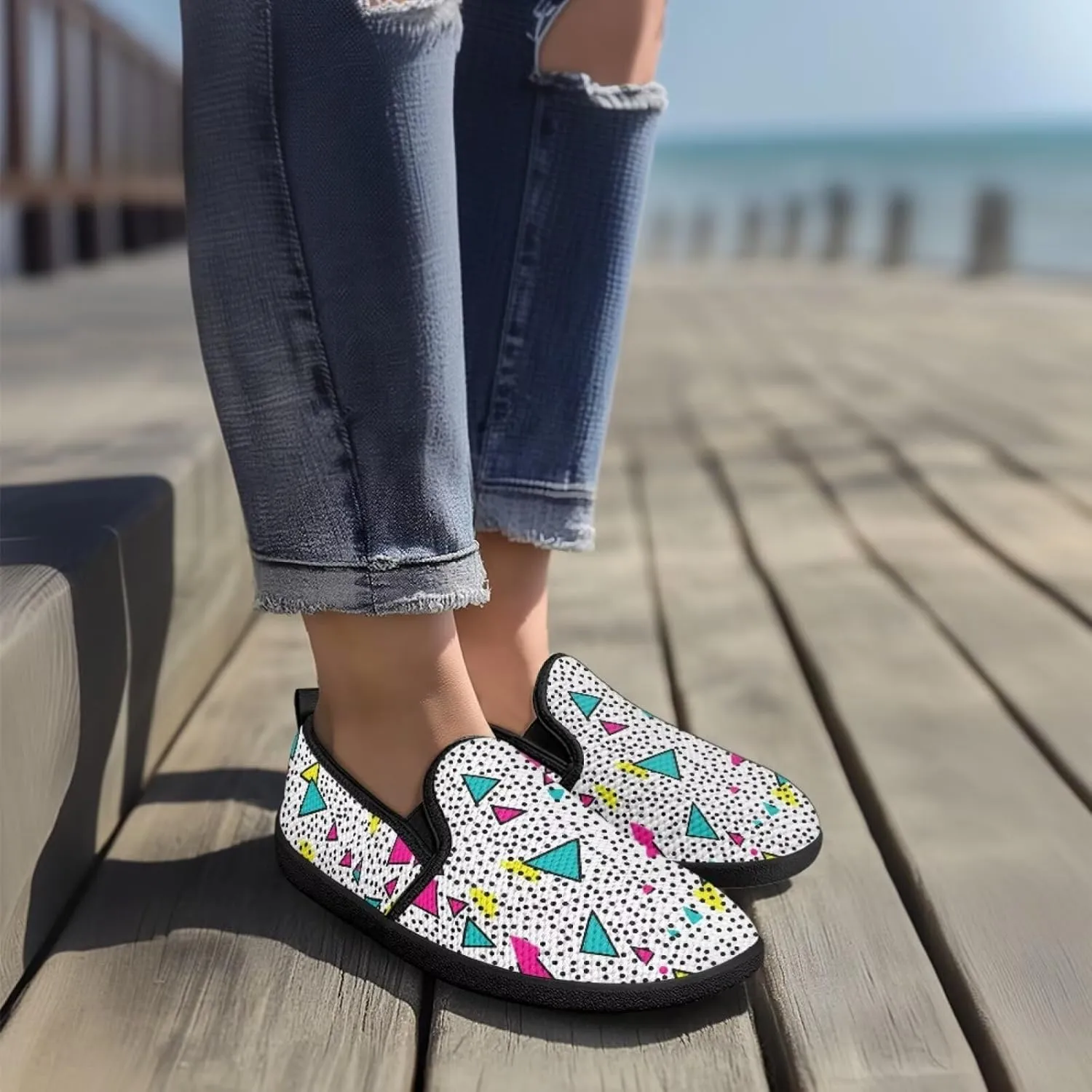 Animal Painted Women's Walking Shoes Fashion Casual Hand Free Slip On Sneakers Soft Breathable Gym Fitness Minimalist Comfy Traveling