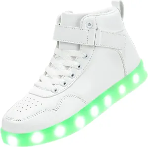 APTESOL Unisex LED Shoes High Top Light Up Sneakers for Women Men