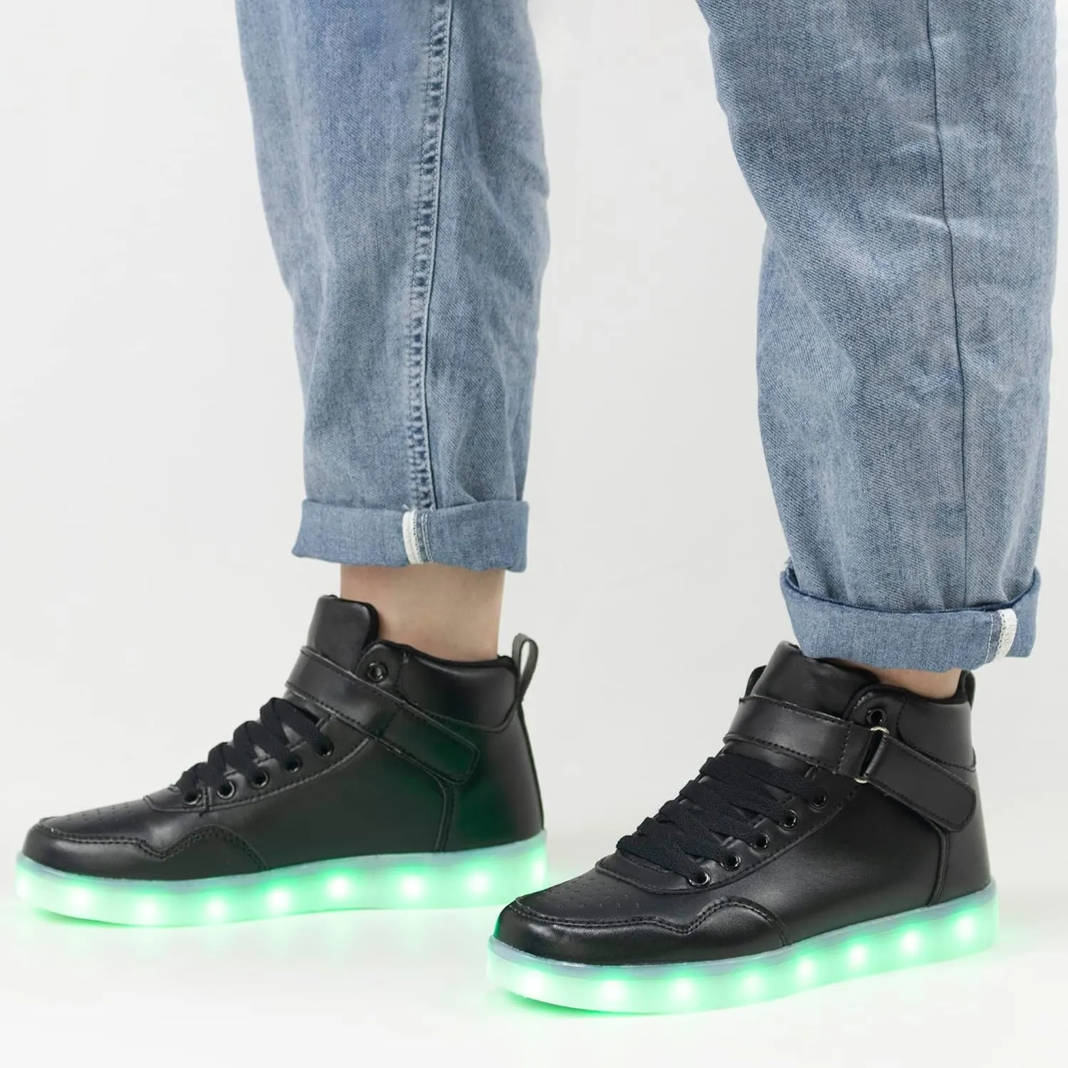 APTESOL Unisex LED Shoes High Top Light Up Sneakers for Women Men