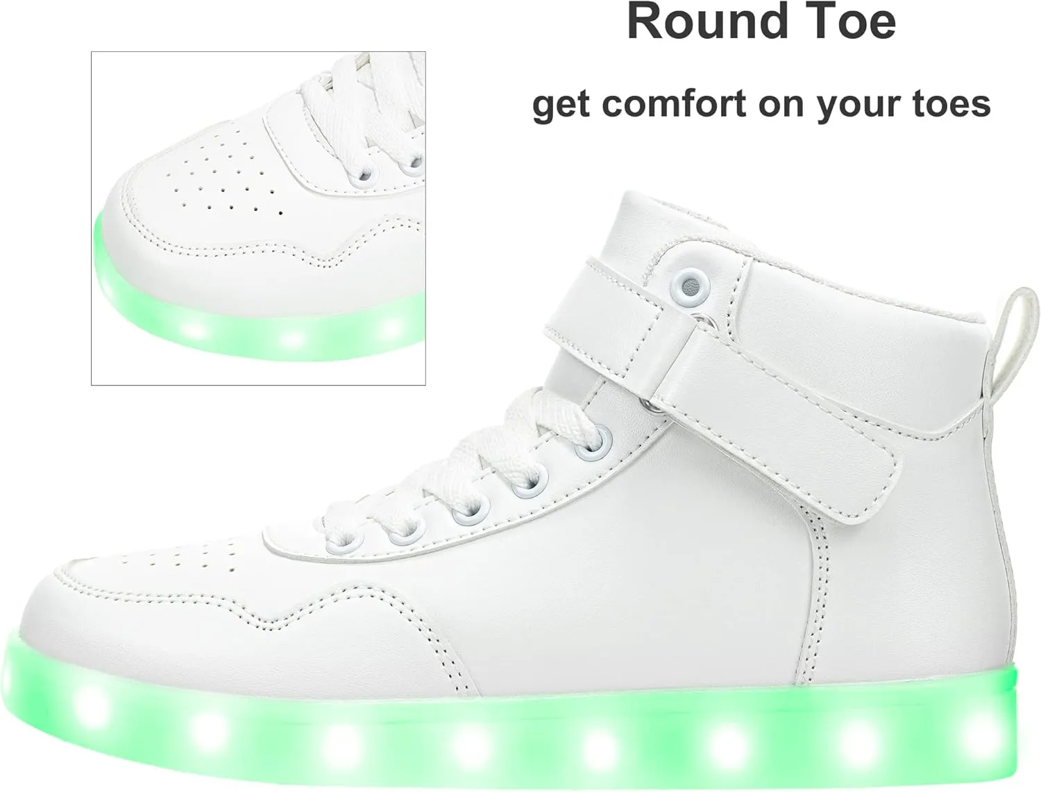 APTESOL Unisex LED Shoes High Top Light Up Sneakers for Women Men