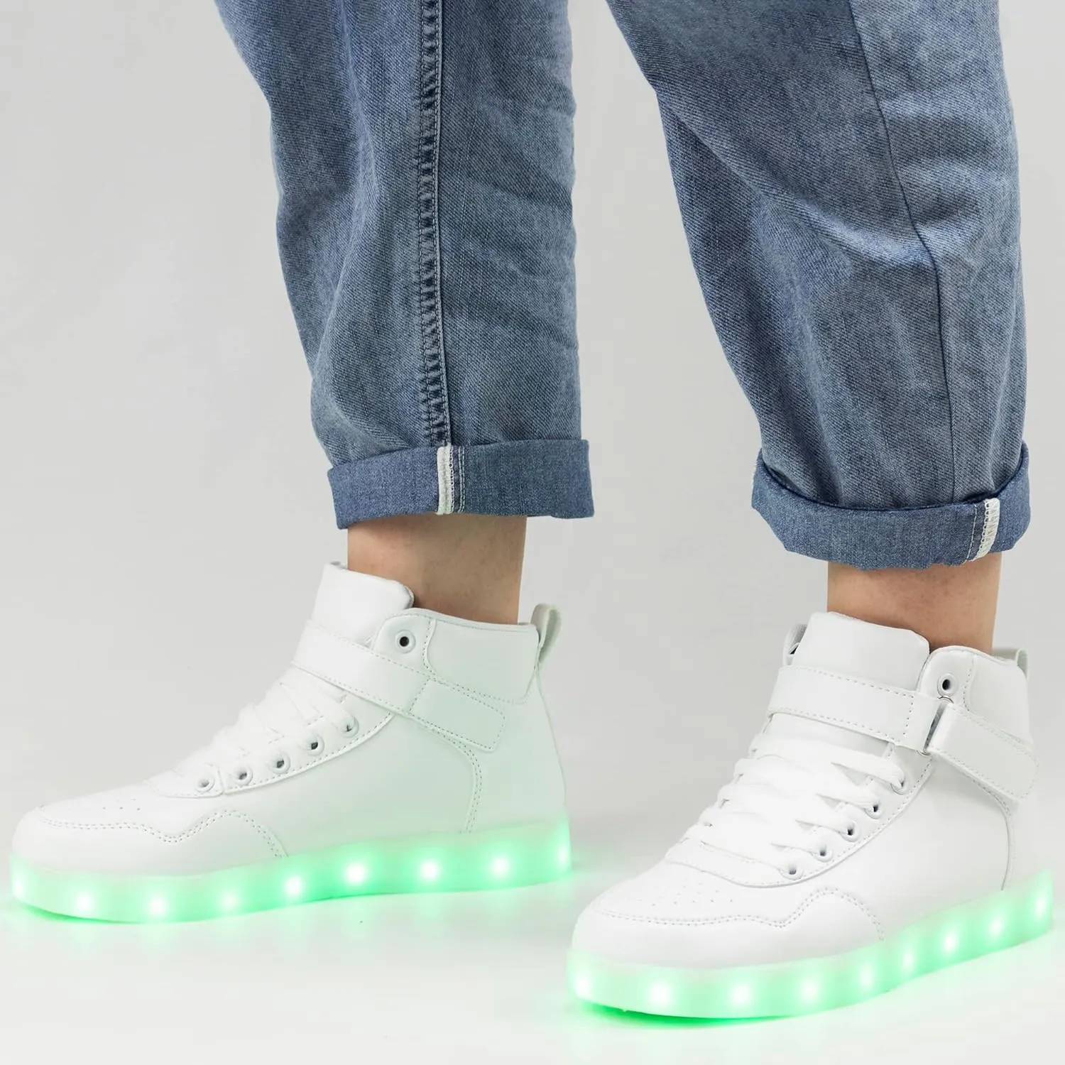 APTESOL Unisex LED Shoes High Top Light Up Sneakers for Women Men