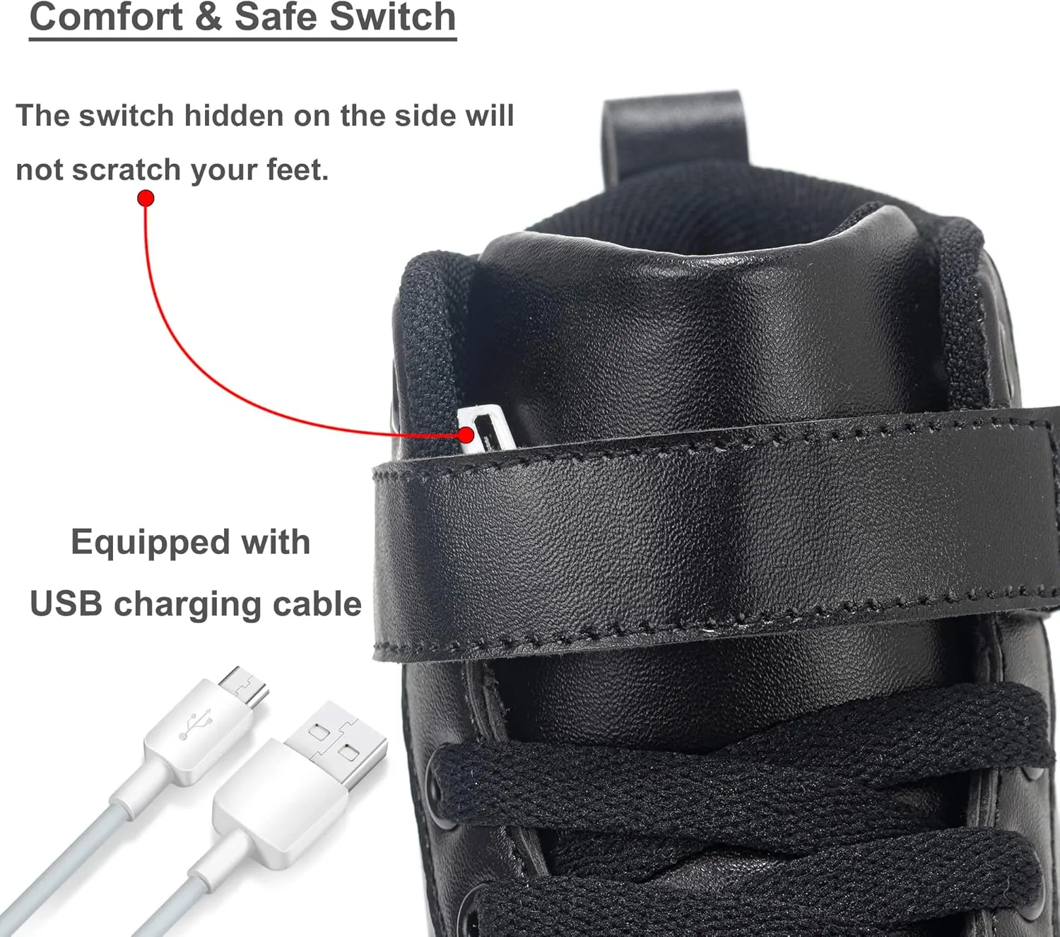 APTESOL Unisex LED Shoes High Top Light Up Sneakers for Women Men
