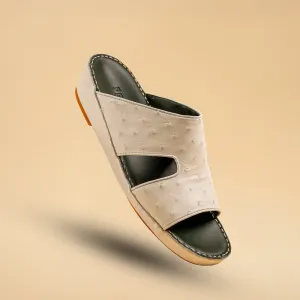 Arabic Sandal – Ostrich Leather White 2831