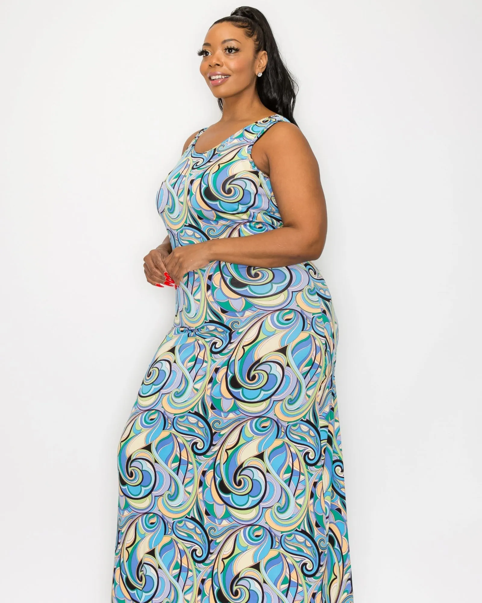 Aries Sleeveless Maxi Dress | Blue/Black