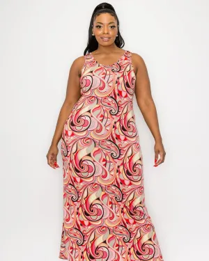 Aries Sleeveless Maxi Dress | Red/Black