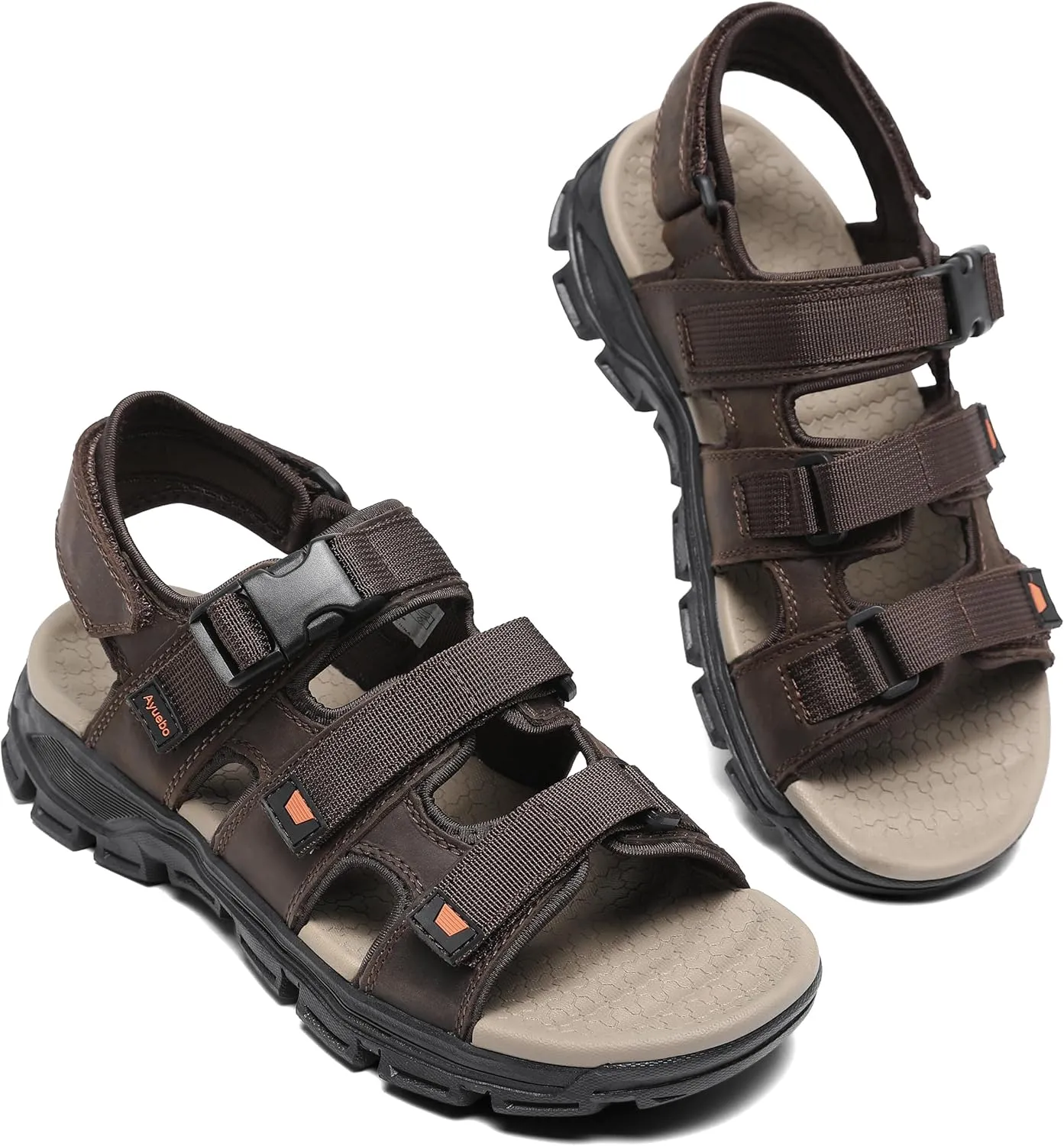 Athletic Sandals for Men's Open Toe Walking Sandals Outdoor Hiking Sandal Anti-Slip with Adjustable Strap for Summer Beach