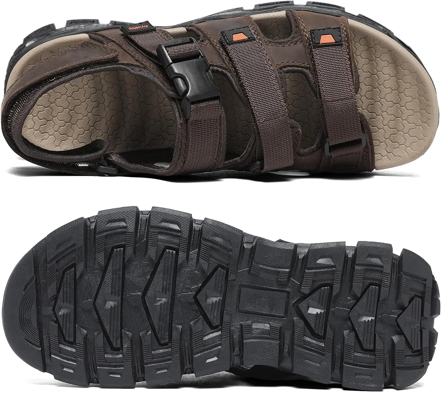 Athletic Sandals for Men's Open Toe Walking Sandals Outdoor Hiking Sandal Anti-Slip with Adjustable Strap for Summer Beach
