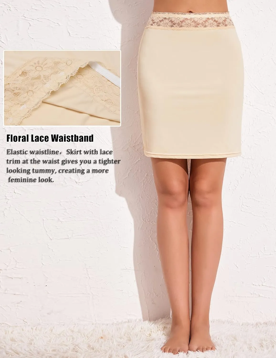 Avidlove Half Slips for Women Underskirt Slip Skirt with Floral Lace Waistband