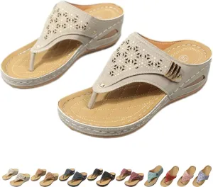 Avylays Orthopedic Sandals, Breathable Mesh Sports Sandals With Non-Slip Sole, Women’s Thick-Soled Wedge Heel Slippers