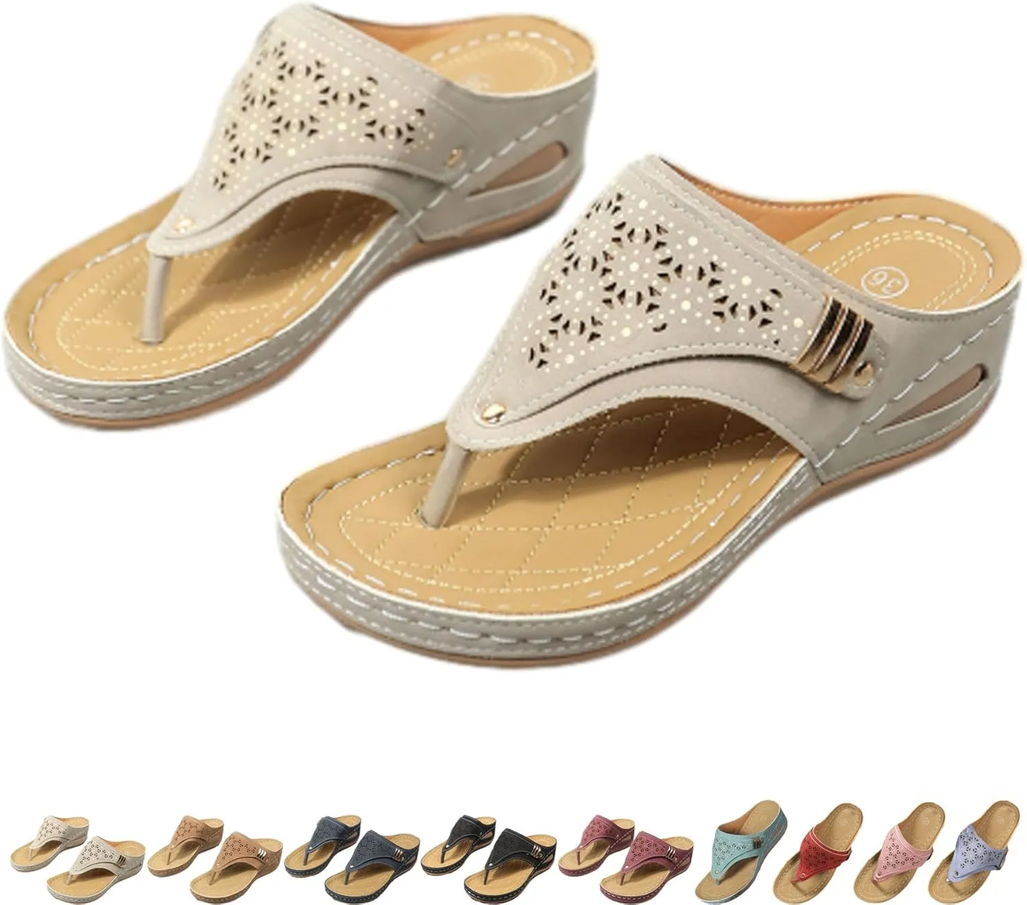 Avylays Orthopedic Sandals, Breathable Mesh Sports Sandals With Non-Slip Sole, Women’s Thick-Soled Wedge Heel Slippers