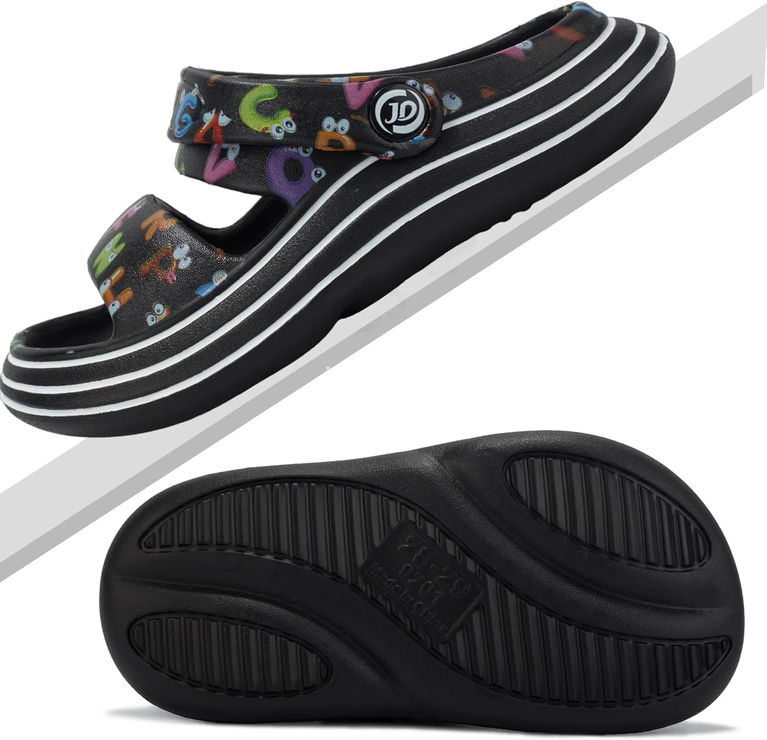 Axcone Kid's Boys Girls Comfort Clogs Slippers Cartoon Garden Shoes Breathable Non-Slip Beach Pool Sandal All-Terrain Parallel Bars Cloud Slippers（Toddler/Little Kids/Big Kids）