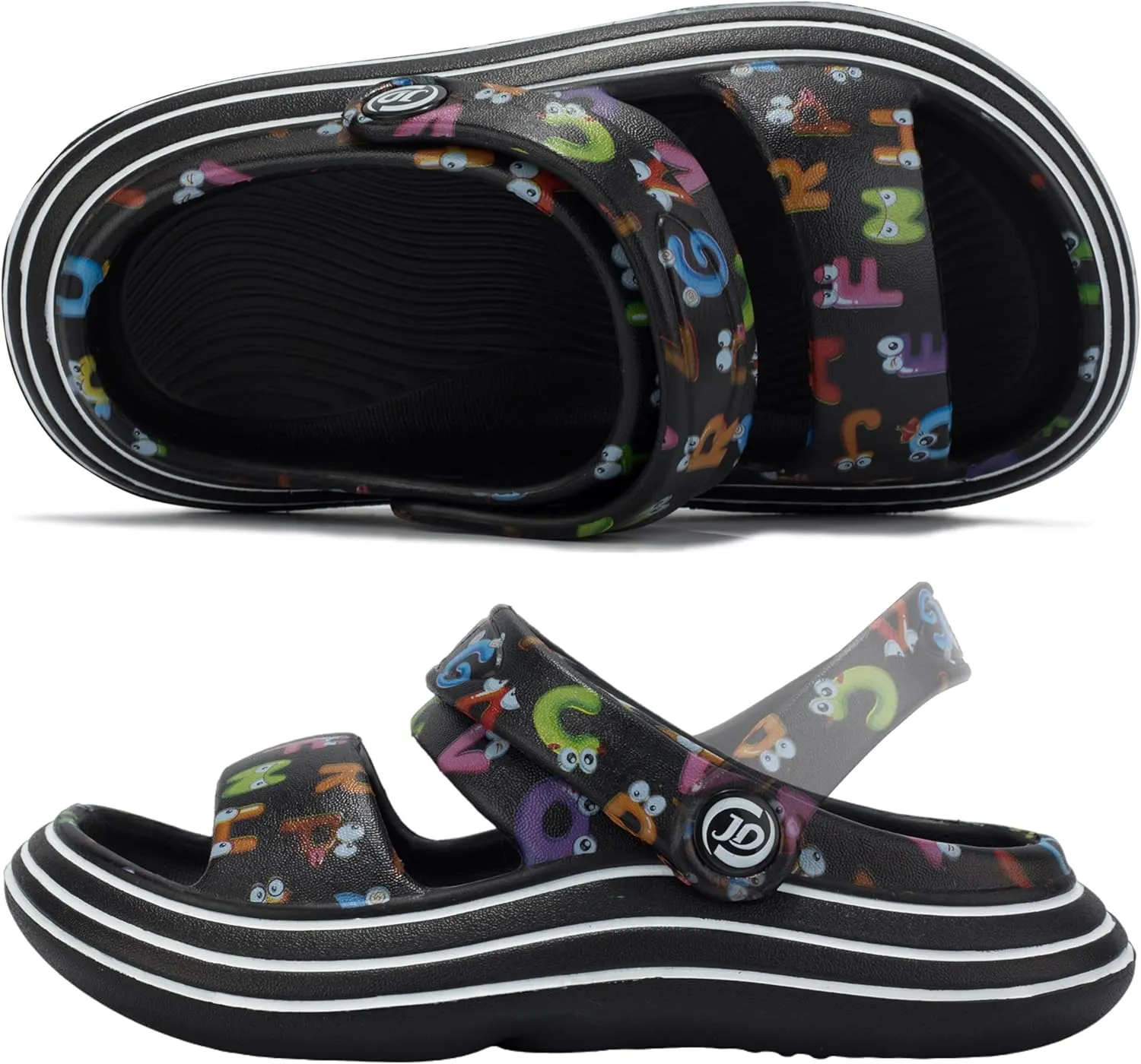 Axcone Kid's Boys Girls Comfort Clogs Slippers Cartoon Garden Shoes Breathable Non-Slip Beach Pool Sandal All-Terrain Parallel Bars Cloud Slippers（Toddler/Little Kids/Big Kids）