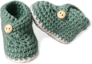Baby Booties Hand Crochet Knit Cotton Bootie Soft Cozy Warm Socks Shoes Newborn First Walkers for Infant Boy Girl