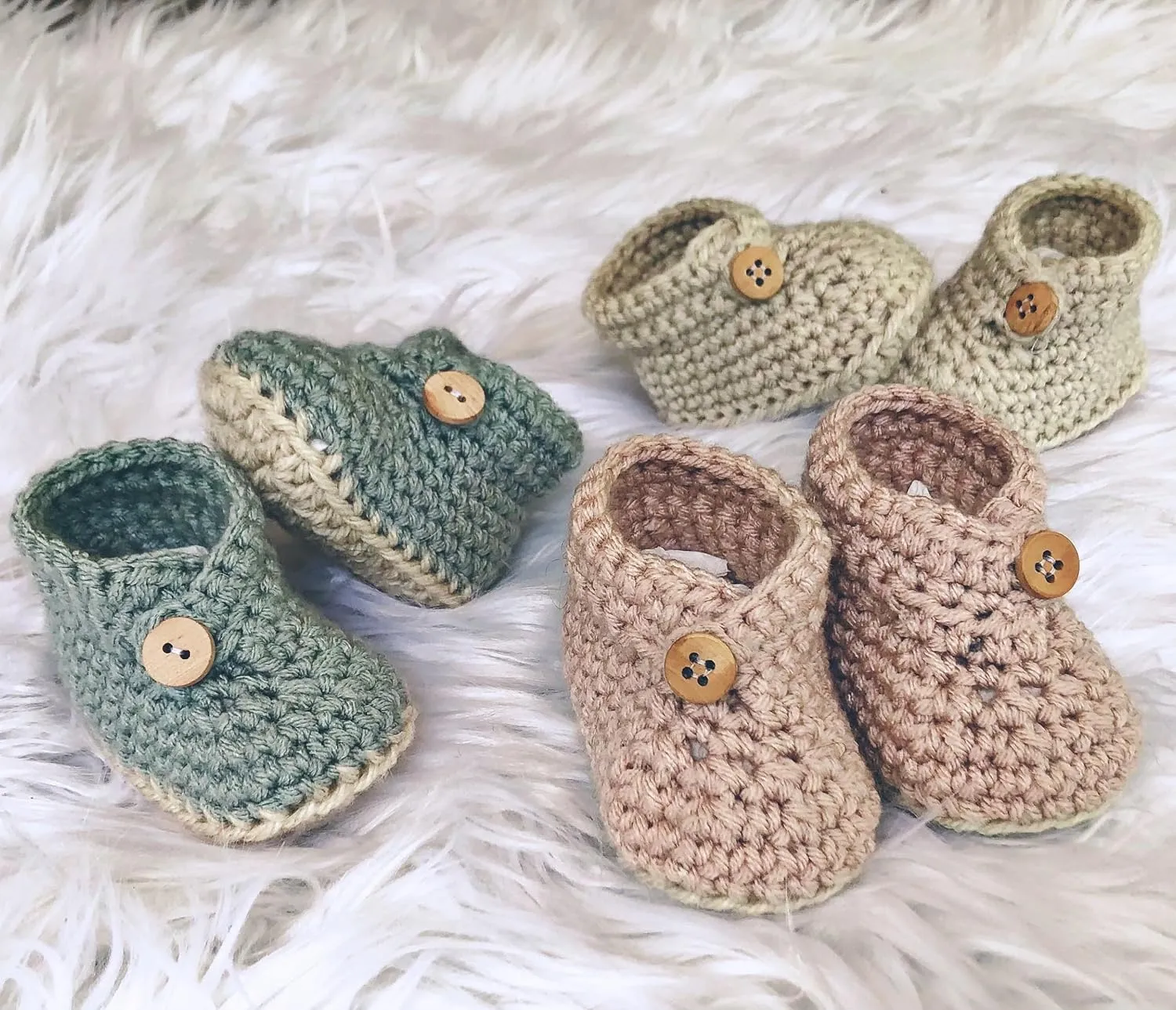 Baby Booties Hand Crochet Knit Cotton Bootie Soft Cozy Warm Socks Shoes Newborn First Walkers for Infant Boy Girl