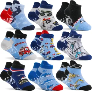 Baby Girls Boys Toddlers Grips Socks Kids Non Slip Anti Skid Ankle Cotton No Show Socks with Grippers