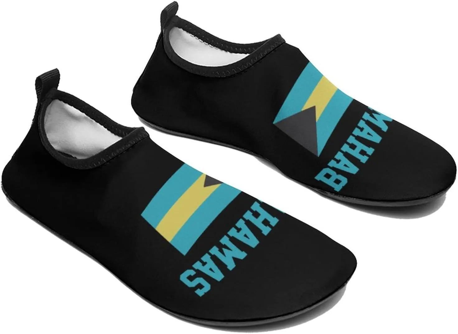 Bahamas Flag Men Women Water Shoes Barefoot Slip-on Aqua Socks Shoes for Beach Swim Surf Water Sport Yoga