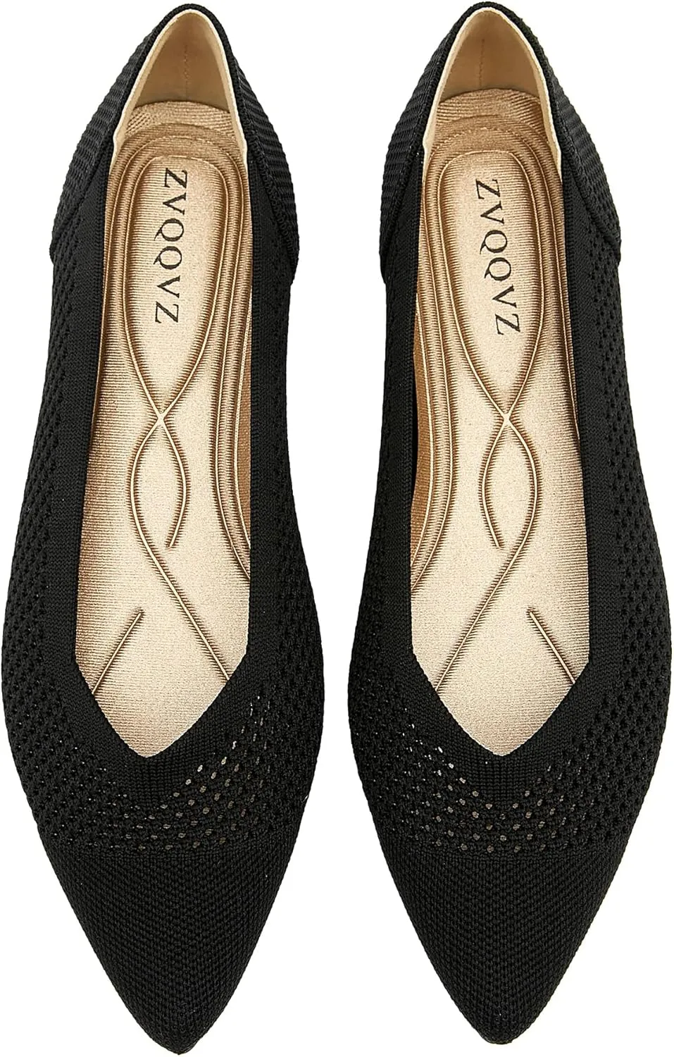 Ballet Flats Shoes for Women Knit Mesh Flats Shoes Womens Dressy Comfortable Pointed Toe Washable Slip On Flat