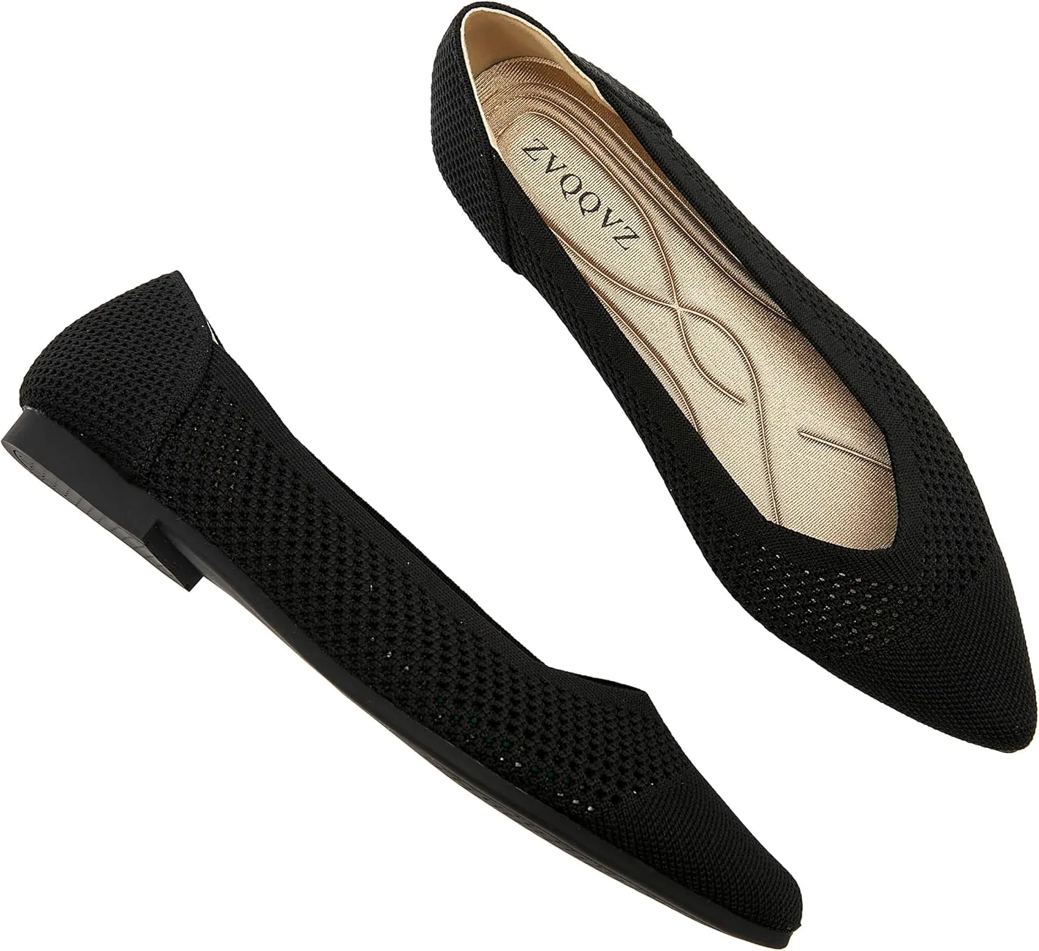 Ballet Flats Shoes for Women Knit Mesh Flats Shoes Womens Dressy Comfortable Pointed Toe Washable Slip On Flat