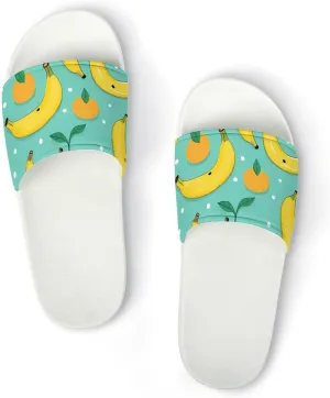 Bananas Tangerine Women's House Sandals Non Slide Bathroom Beach Slippers for Men
