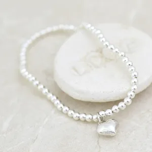Beaded Heart Stretchy Bracelet