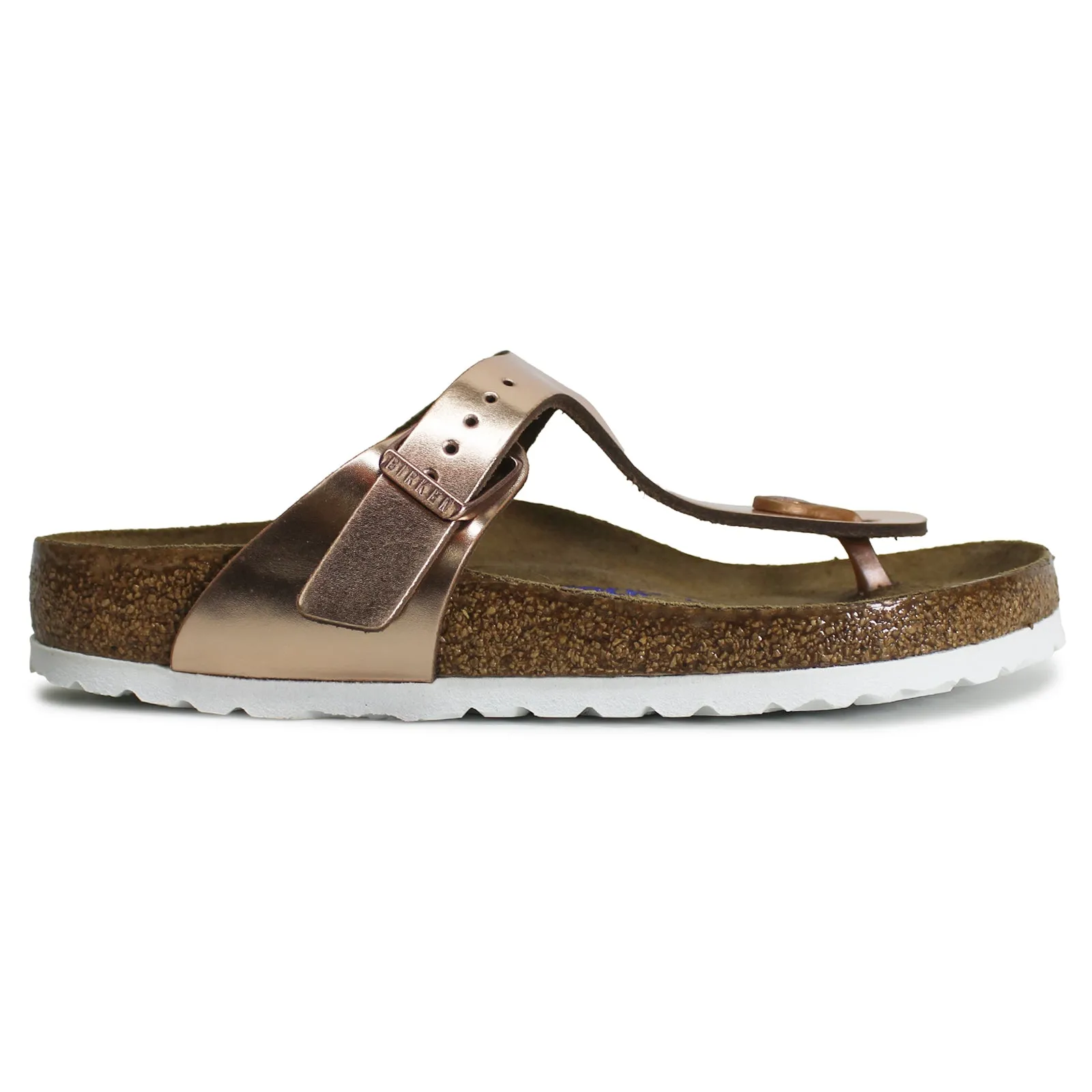 Birkenstock Gizeh Metallic Copper Women's Leather Soft Footbed  Toe Post Sandals