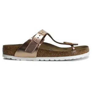 Birkenstock Gizeh Metallic Copper Women's Leather Soft Footbed  Toe Post Sandals