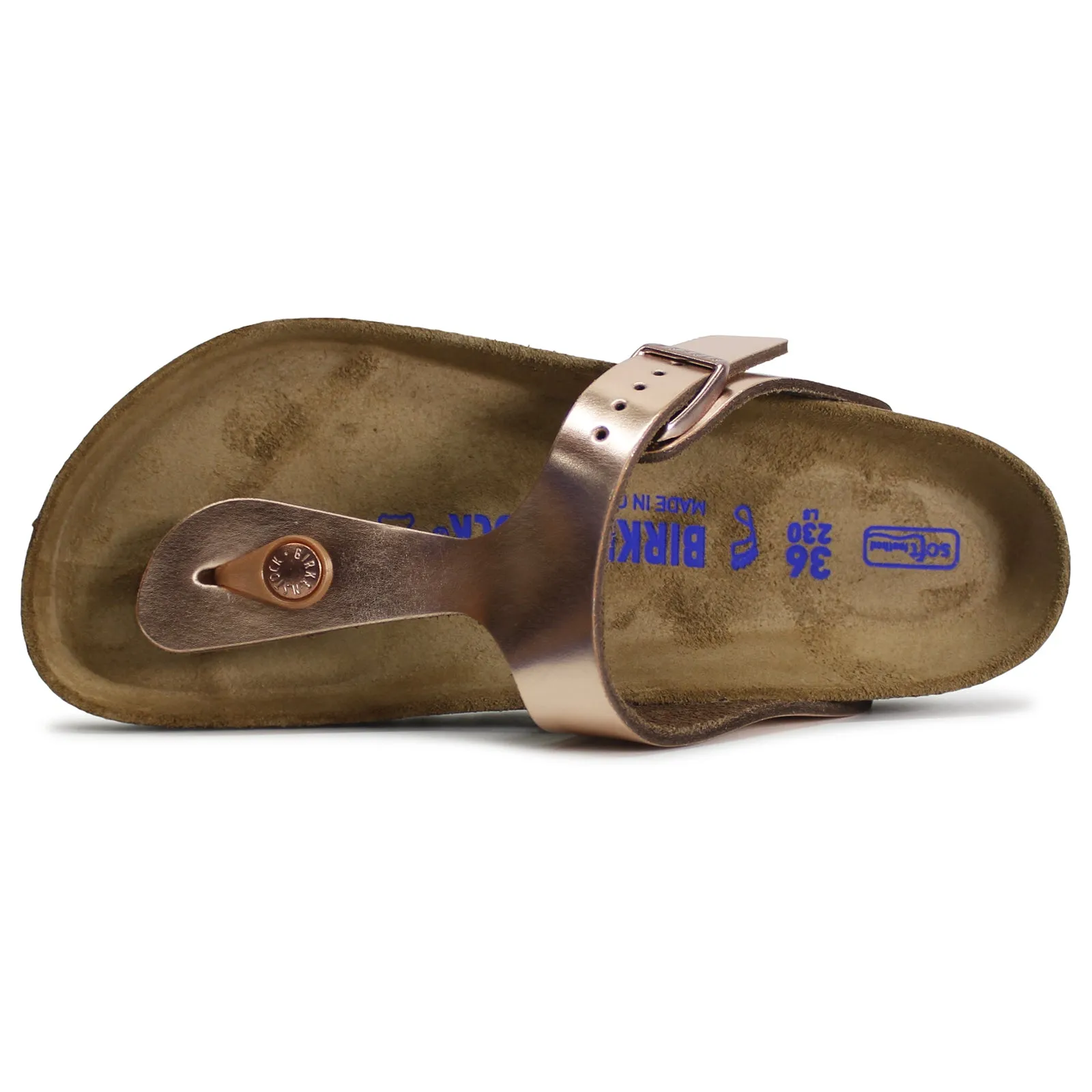 Birkenstock Gizeh Metallic Copper Women's Leather Soft Footbed  Toe Post Sandals