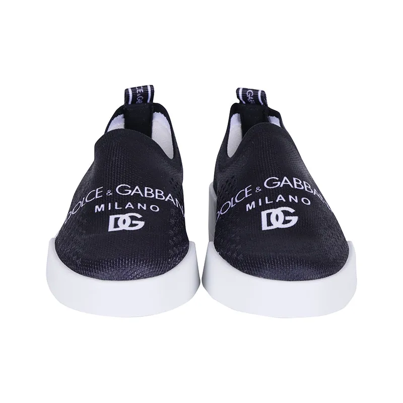 Black Logo Slip-On Trainers
