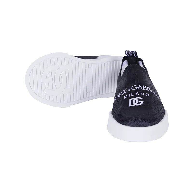 Black Logo Slip-On Trainers