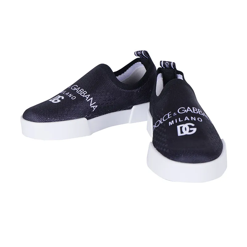 Black Logo Slip-On Trainers