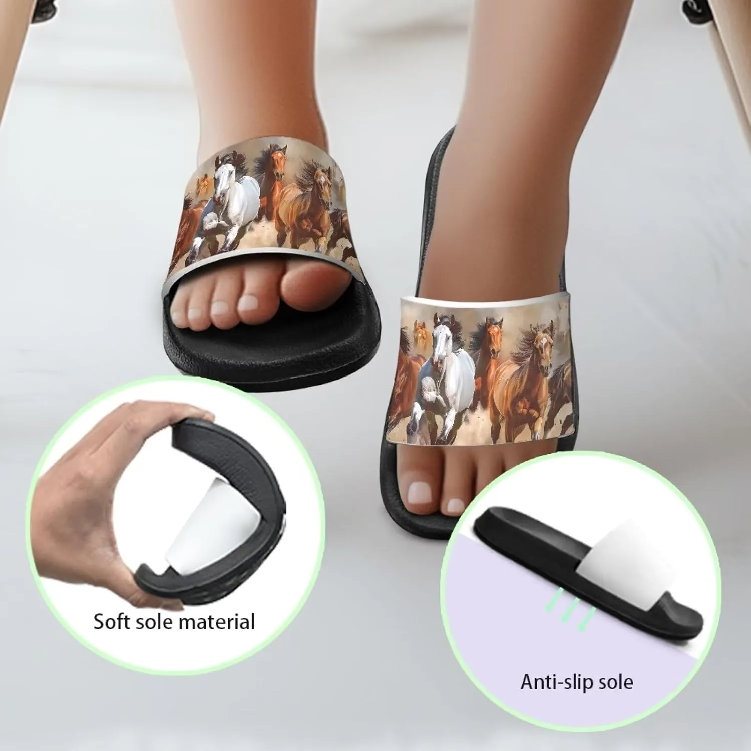 Boys Sandals with EVA Soft Sole Lightweight Slip-On Beach Slippers