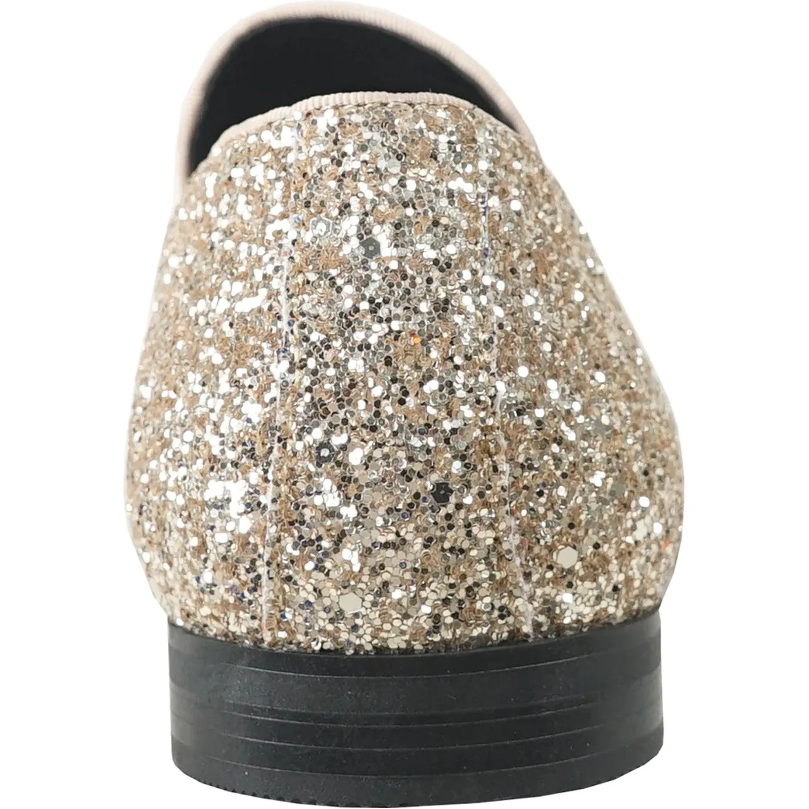 Bravo Glitter Gold Sequin Prom Tux Loafer with Buckle