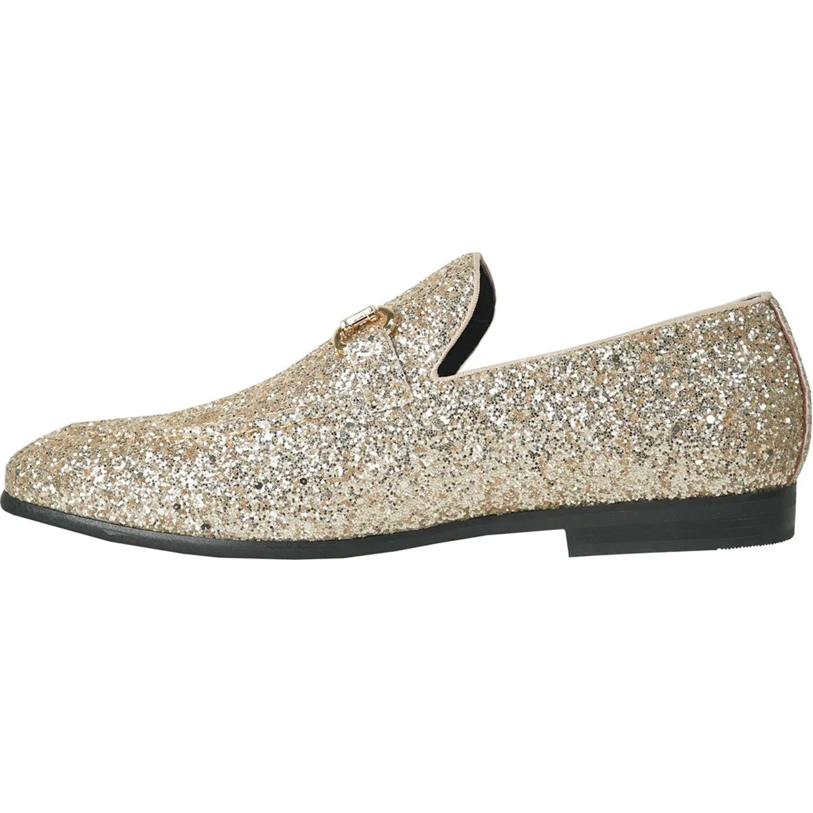 Bravo Glitter Gold Sequin Prom Tux Loafer with Buckle