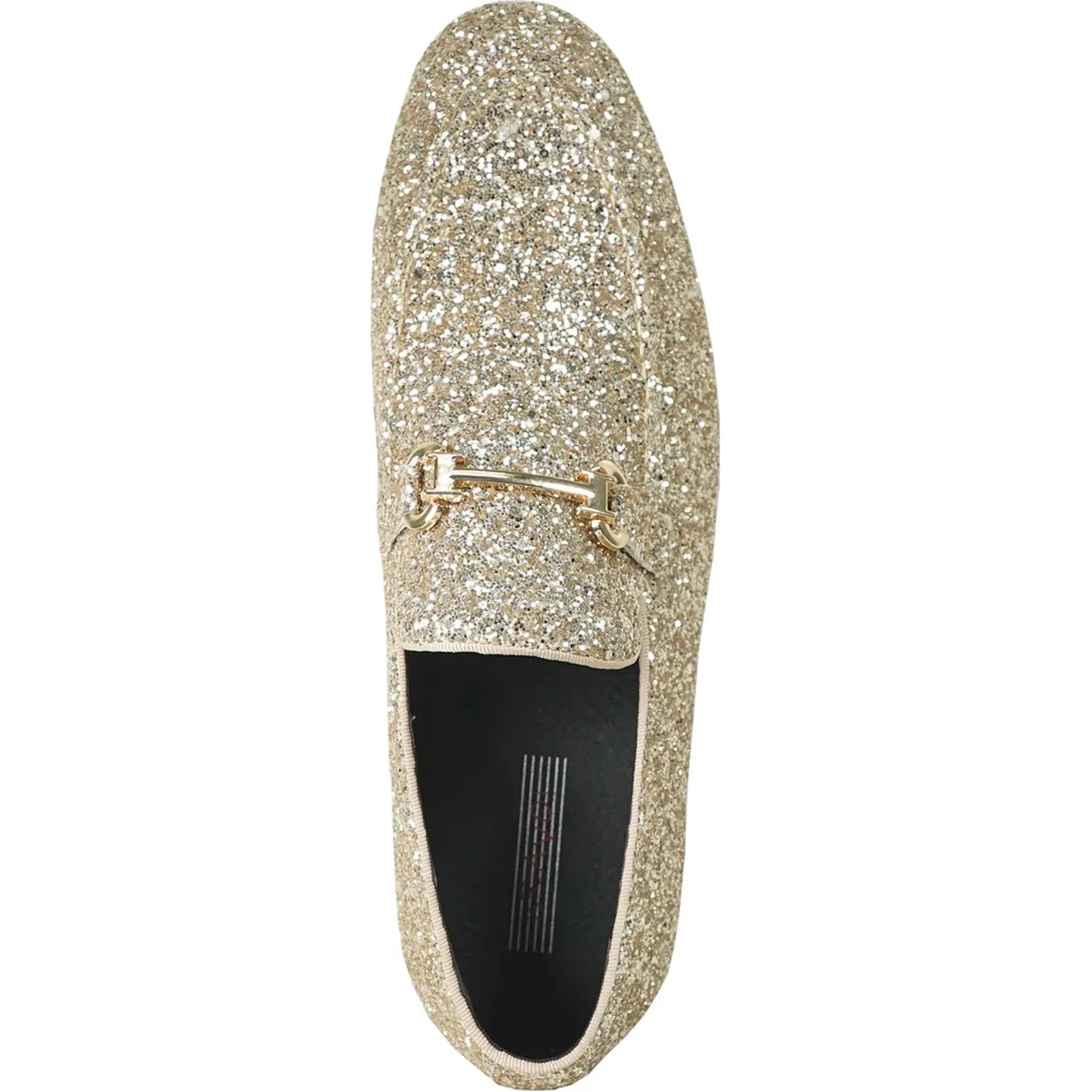 Bravo Glitter Gold Sequin Prom Tux Loafer with Buckle