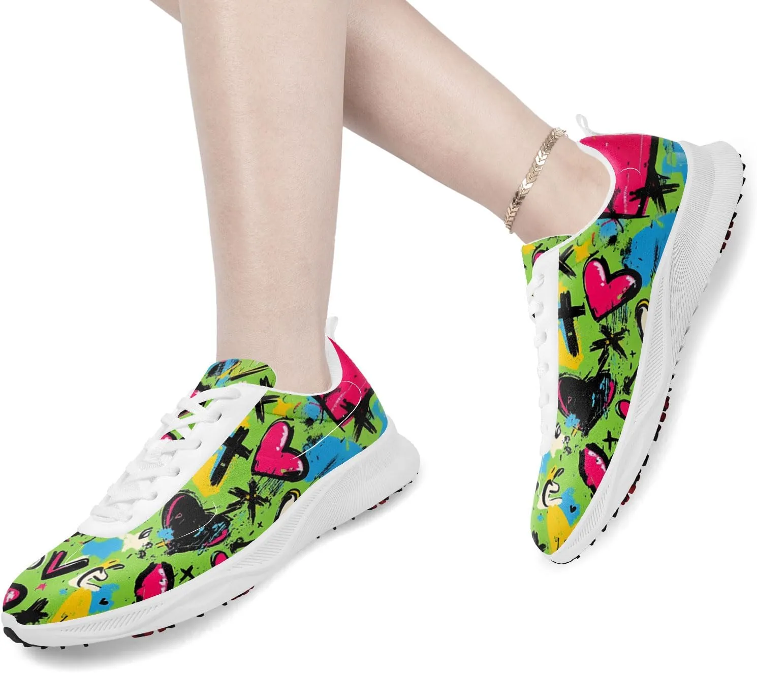 Breathable Golf Shoes for Men, Artistic Design Women's Spikeless Golf Sneakers with Heel Ventilation Sport Trainers